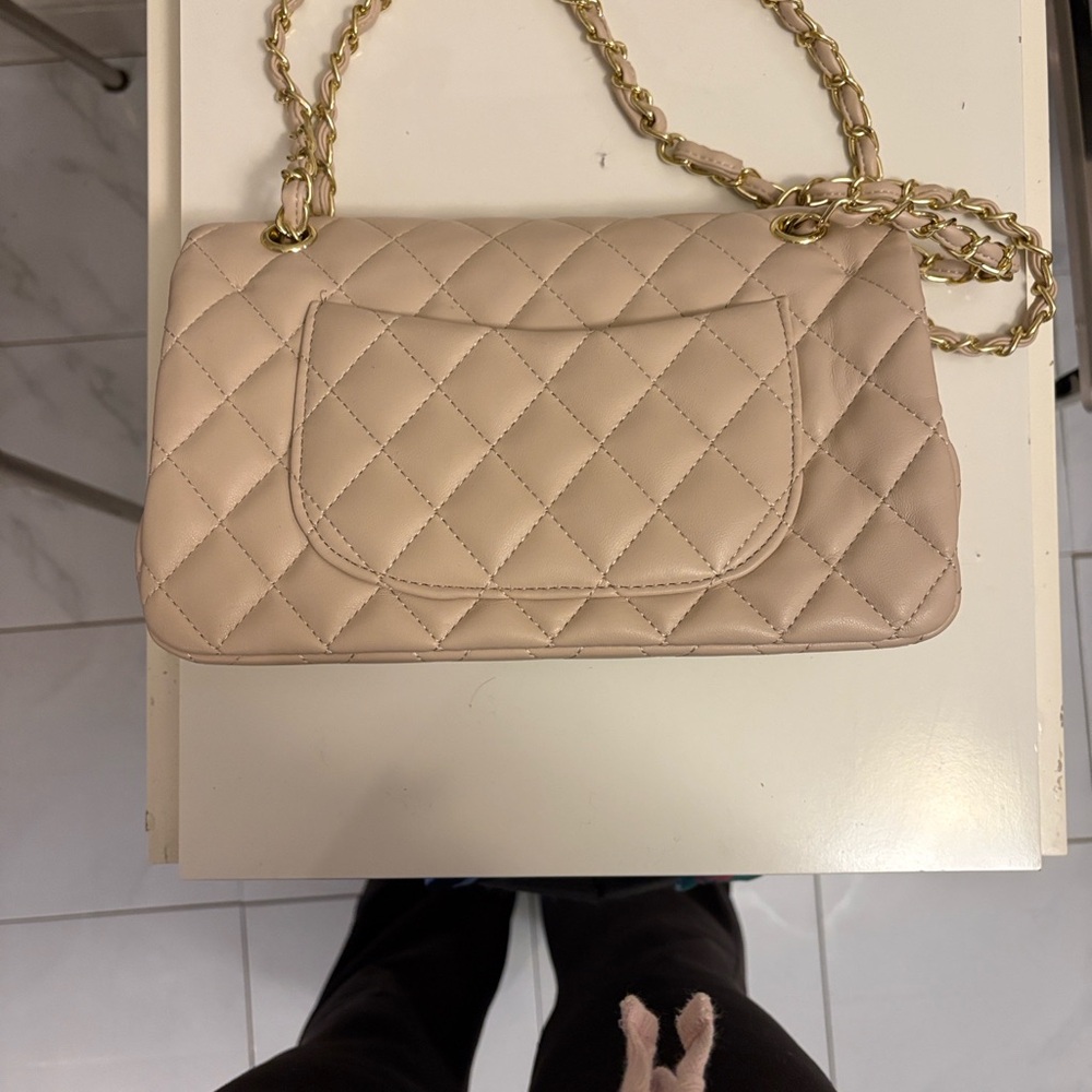 Chanel Quilted Double Flap Shoulder Bag in Blush Pink - Picture 7 of 7